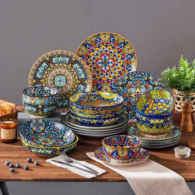 Vancasso SIMI 24 Piece Stoneware Dinnerware Set, Service For 6